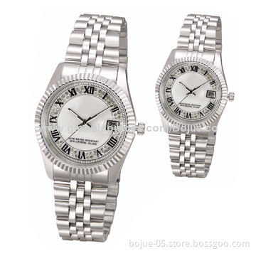 Stainless Steel Business Watches, 3 or 5ATM Waterproof with Sliver Color